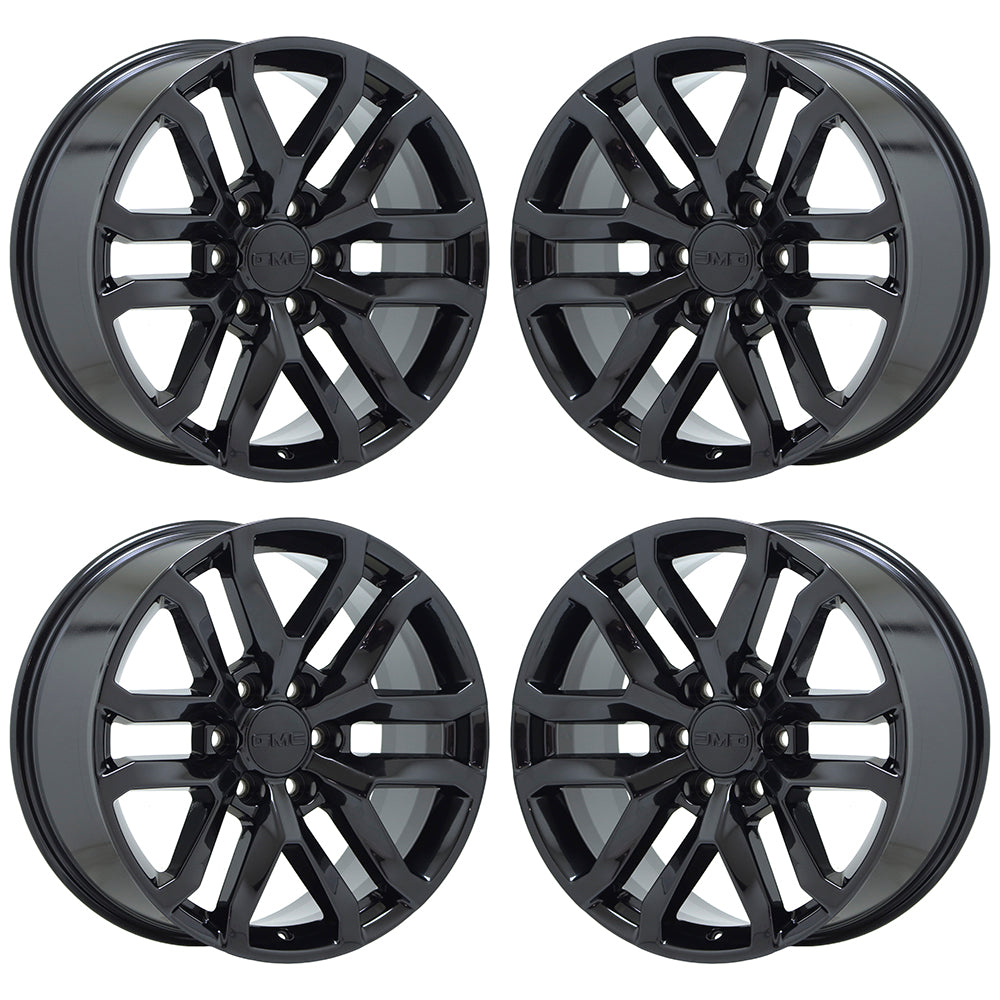 20" GMC Sierra Yukon 1500 Gloss Black wheels rims OEM GM set 5924 EXCHANGE